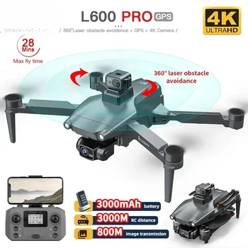 L600 PRO RC Дрон 4K HD Двойная камера 360 ° Обход препятствий Бесщеточный 5G WIFI Квадрокоптер FPV GPS Drop Toys