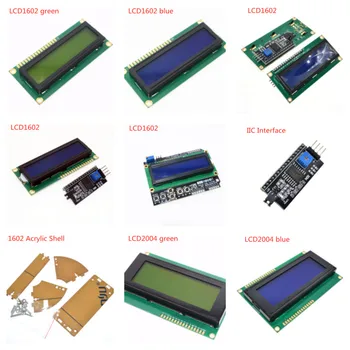 LCD1602 LCD2004 Модуль 1602 16x2 символьный ЖК-дисплей Модуль HD44780 Контроллер синий черный AEAK