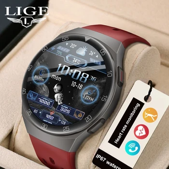 LIGE 1,39-дюймовый HD-экран Смарт-часы для мужчин Умные часы IP67 Водонепроницаемый Спорт Фитнес Трек AI Voice Bluetooth Call Мужские часы
