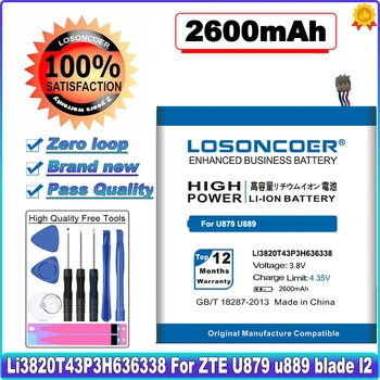 LOSONCOER 2600 мАч LI3820T43P3H636338 аккумулятор для ZTE U879 U889 Blade L2 Батарея