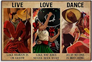 Love Like You Have Have Never Been Hurt Горизонтальный Мексиканский Танец Ретро Металл Жестяной Знак Винтажный Знак Для Дома Кофе Настенный Декор Плакаты
