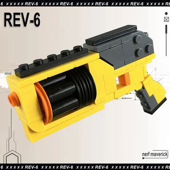 MOC NERF Maverick Gun Building Blocks Kit Вращающийся ствол пистолета Кирпичи Модель Развивающие игрушки для подарка Juguetes