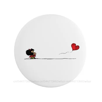 Mafalda Сердце Значок Металлическая Брошь Мода Мягкая Кнопка Булавка Любитель Креативный Подарок Воротник Декор Настраиваемый