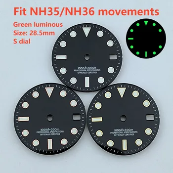 NH35 циферблат S циферблат 28,5 мм циферблат часов подходит для NH35 NH36 механизм аксессуары для часов инструмент для ремонта