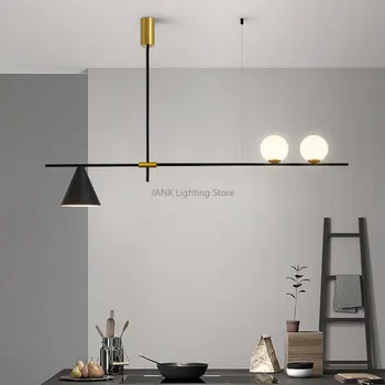 Nordic Black Gold Люстра для гостиной, кухни, ресторана, кофейни, бара, подвески, нескольких светильников, светодиодных подвесных светильников