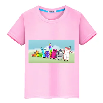 Number Blocks Лето Симпатичная футболка 100% хлопок Повседневный принт Короткие y2k цельная одежда для мальчиков аниме Футболки Топы детская одежда для девочек