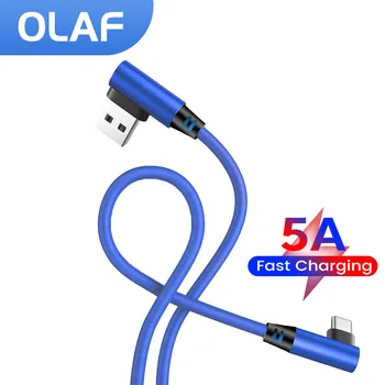 Olaf 5A USB Type C Кабель Быстрая зарядка Провод Для Samsung S10 Xiaomi Huawei Локоть USB-кабель для iPhone 13 12 11 Pro Max Игровой шнур