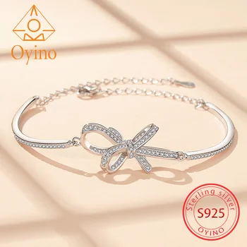 Oyino NEW S925 серебряный браслет модный бант дизайн идеальный подарок женский браслет