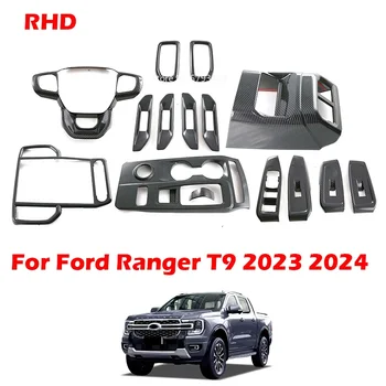 RHD Для Ford Ranger T9 2023 2024 аксессуары для интерьера переднее заднее вентиляционное отверстие Крышка панели оконного переключателя Наклейка кнопки переключения передач