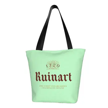Ruinart Logo Бакалея Тоут Сумки для покупок Женщины Kawaii Canvas Shopper Сумка через плечо Сумки большой емкости