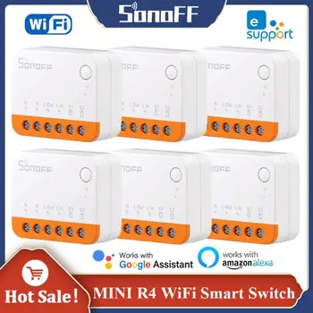 SONOFF MINI R4 WiFi Smart Switch Module 2-стороннее управление EWeLink APP Синхронизация пульта дистанционного управления Vias Alexa Google Home Умный дом