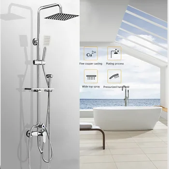 SPA Душевой набор для ванной комнаты Дождевая ванна Вращающийся на 360 градусов смеситель с ручными смесителями Осадки Хром с