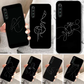 Sexy Line Art Чехол для телефона Xiaomi Mi 12 12S 12T 11T 10T 9T Lite Pro Ultra Poco F3 F4 X4 GT Мягкий черный чехол для телефона