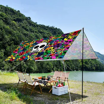  Skull Солнцезащитный навес для семейного сада, водонепроницаемая легкая портативная складная устойчивая к ультрафиолетовому излучению палатка для пикника, пляжа, путешествия, лужайки