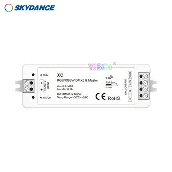 Skydance 5 В-24 В 12 В Мини 170 RGB 128 пикселей RGBW Сигнальный светодиодный контроллер DMX512 DMX диммер Ультратонкий 2.4G RF пульт дистанционного управления