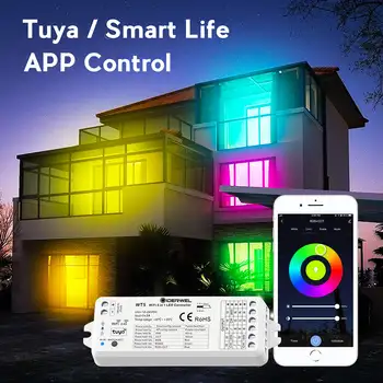 Smart Wifi WT5 RGBWW LED CONTROLLER 6-контактный светодиодный светильник с музыкальным контроллером Управление приложением для смартфона Woke для Alexa Google Home