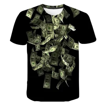 Summer Tide Fashio Picture Мужские футболки Повседневные футболки с 3D-принтом Хип-хоп Личность Топы с круглым вырезом и короткими рукавами
