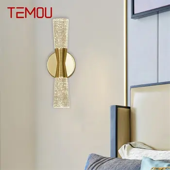 TEMOU Crystal Настенный светильник Бра Светодиодный светильник Современные 220 В 110 В Алюминиевые внутренние настенные светильники для спальни Гостиная Офис Отель