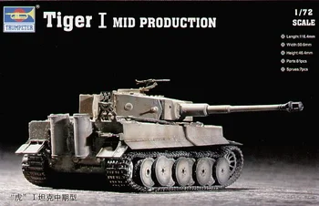 Trumpeter 07243 Немецкий танк Tiger I в масштабе 1/72 Набор статических моделей в масштабе 1/72 TH05687