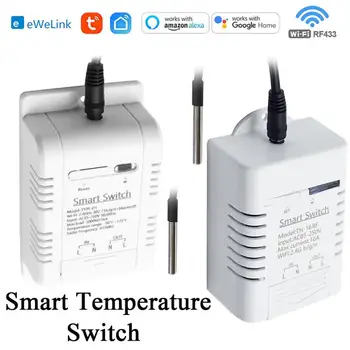 Tuya Ewelink WIFI Интеллектуальный термостат 16 А 3000 Вт Интеллектуальный термостат мониторинга, совместимый с RF433 Alexa Google Home