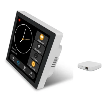 Tuya Smart Home Multiple Zigbee Smart Home Control Panel White 4-дюймовый переключатель с сенсорным экраном управления EU Plug