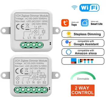 Tuya Wi-Fi & Smart Dimmer& Switch Module 2-позиционный диммируемый выключатель света APP Пульт дистанционного управления Работа с Alexa Home