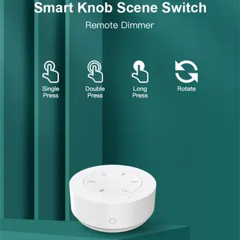 Tuya ZigBee Smart Knob Switch Беспроводная кнопка переключения сцен Дистанционный диммер Сценарий автоматизации с питанием от батареи Smart Life APP