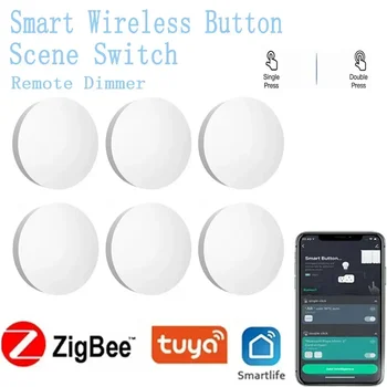Tuya Zigbee Smart Button Пульт дистанционного управления Smart Scene Switch Беспроводной пульт дистанционного управления Умный дом с Alexa Google Home Devices