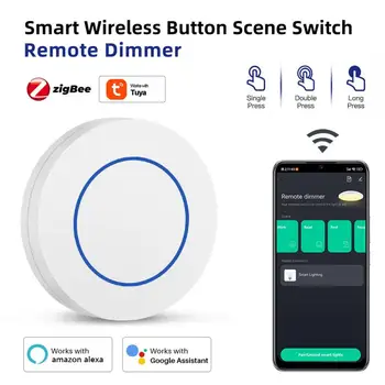 Tuya Zigbee Smart Switch Беспроводной настенный кнопочный контроллер переключателя сцены Умный дом с питанием от батареи Smart Life Need Gateway