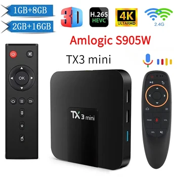 Tx3 mini TV Box 2024 Android 7.1 HDR10 HD 4K 3D H.265 Amlogic S905 WIFi 4G Iptv Смарт-медиаплеер 2 ГБ 64 ГБ ТВ