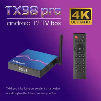 Tx98 Pro Приставка H618 Совместимая с Android 12.0 Wi-Fi 6 Bluetooth совместимая 5.0 Smart TV Box HD Медиаплеер