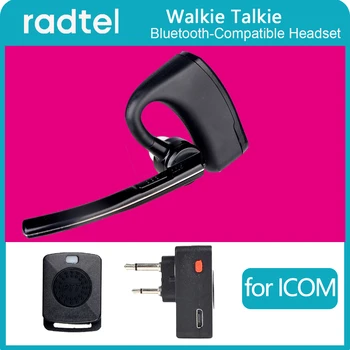 Walkie Talkie Bluetooth-совместимая гарнитура Гарнитура Handsfree PTT Наушник для ICOM IC-V82 IC-V85 IC-F3000 F3001 F3002 F3003 F3011 F4011