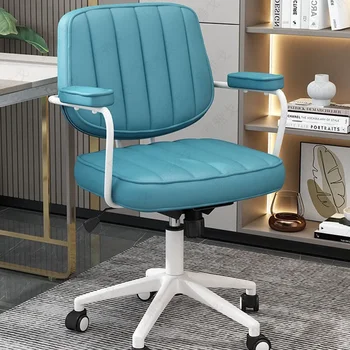 Wheels Кожаный офисный стул Подушки Спинка Рабочее кресло Executive Игровой стул Расслабляющий шезлонг Игровые кресла Silla Oficina
