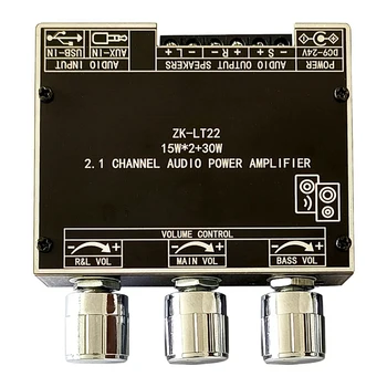 ZK-LT22 5.1 Bluetooth Усилитель Плата Двойной 15 Вт 2.1 Канальный усилитель Плата с сабвуфером 30 Вт Для звуковой коробки