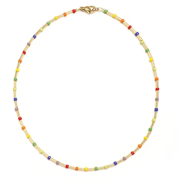 ZMZY Простой французский дизайн Симпатичное ожерелье из бисера для женщин Ожерелья из натурального камня Miyuki Beads Чокер Модные украшения