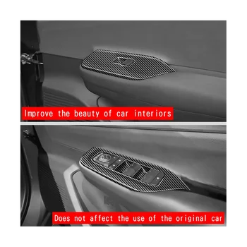  Автомобильная внутренняя дверь из углеродного волокна Подлокотник Окно Стеклянный переключатель Панель Панель Накладки 4 шт. для Prius 60 серии 2022