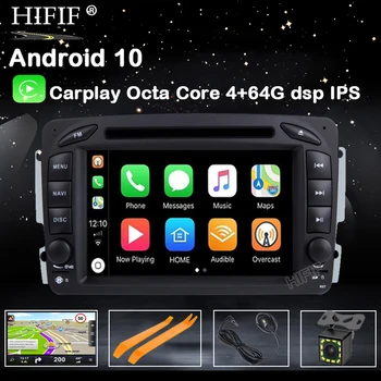 Автомобильный мультимедийный плеер 2 DIN Автомагнитола GPS Android 10 для Mercedes / Benz / CLK / W209 / Vito / W639 / Viano / Vito Автомобильный DVD-плеер DSP Carplay