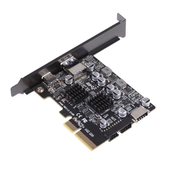 Адаптер PCIe-USB 3.2 Gen 2 10 Гбит/с 2-портовый PCI для экспресс-карты расширения Внутренний USB-концентратор Дополнительные платы PCI-E Rise P9JB