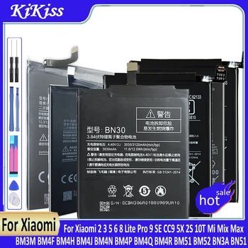 Аккумулятор для Xiaomi 2 3 5 6 8 Lite Pro 9 SE CC9 5X 2S 10T Mi Mix Max BM3M BM4F BM4H BM4J BM4N BM4P BM4Q BM4R BM51 BM52 BN3A