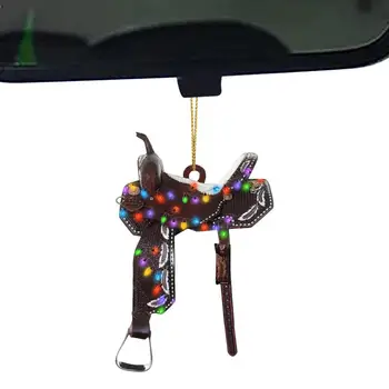 Акриловое седло лошади Автомобильный орнамент 2D акриловый декор седла подвесной подвесной подвес для зеркала заднего вида автомобиля подвесной