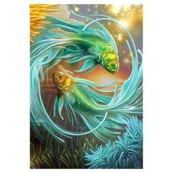 Алмазная вышивка Рыба Картина из страз Домашний декор Алмазная живопись Вышивка крестом 5D Сделай сам Животное