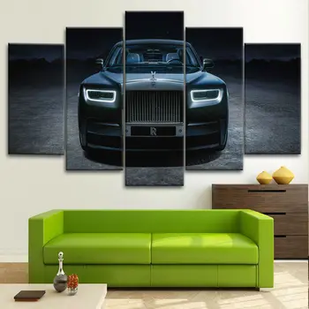 Без рамы 5 панелей Rolls Royce Phantom Автомобиль Холст Плакаты Декоративные принты Настенное искусство Картины Картины для гостиной Домашний декор