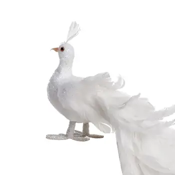 Белая птица-имитация павлина Искусственная птица для фотосъемки на открытом воздухе