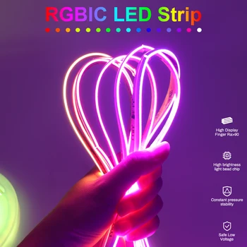 Боковая люминесцентная светодиодная лента RGBIC Яркая гибкая RA90 с регулируемой яркостью RGB Полноцветные светодиодные фонари для воды WS2811LED