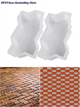 Волны в форме DIY Тротуарная плитка Кирпичная форма Walk Maker Многоразовый бетонный дорожка Maker Плесень Ступенька Каменная брусчатка для газона Патио Двор Сад