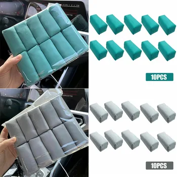  Губка для чистки автомобиля Детализация замшевой губки Аппликатор Автомобильная восковая полировальная подушка с керамическим покрытием (упаковка из 10 штук)