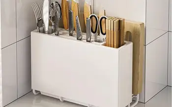  Держатель для ножей Многофункциональная подставка для посуды Ящик для хранения столовых приборов Столешница Органайзер для кухонной утвари Для разделочных досок Шпатель