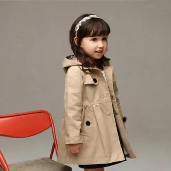 Детская весенняя куртка для девочек Ветровка Корейский Manteau Enfant Fille Teen Одежда Дети Тренч Осенняя