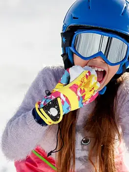 Детские лыжные перчатки утолщают зимние перчатки для девочек Водонепроницаемые удобные спортивные перчатки Теплые детские перчатки для зимней холодной погоды
