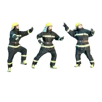 Диорама Фигура Раскрашенные пожарные Игровой набор Миниатюрная модель для проектов DIY Коллекции настольных украшений Микро Ландшафт S Gauge
